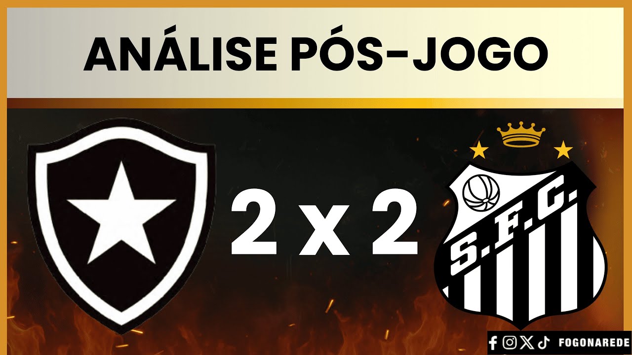 😤MAIS 2 PONTOS PERDIDOS! BOTAFOGO NÃO CONSEGUE EMBALAR | ANÁLISE PÓS-JOGO - BOTAFOGO 2 X 2 SANTOS