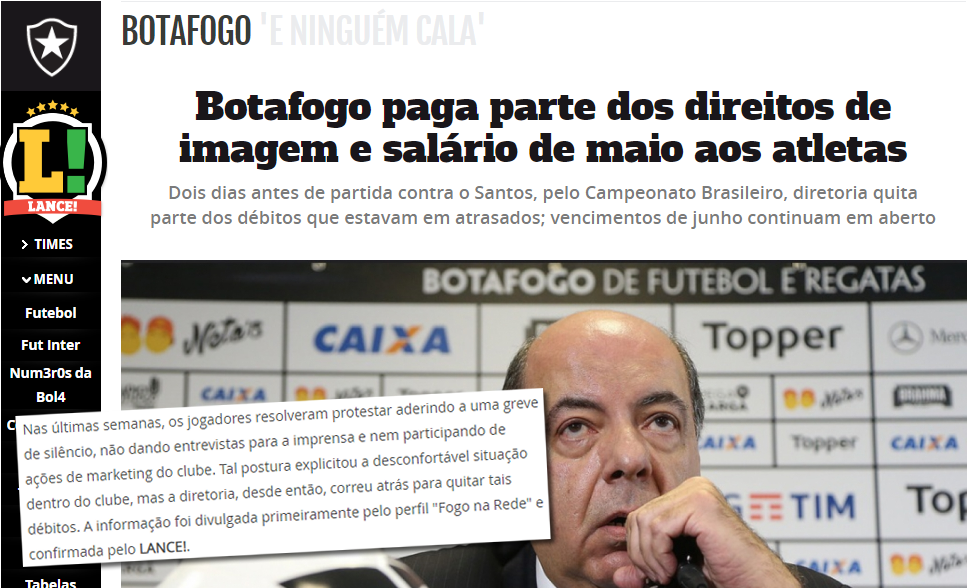 lance botafogo