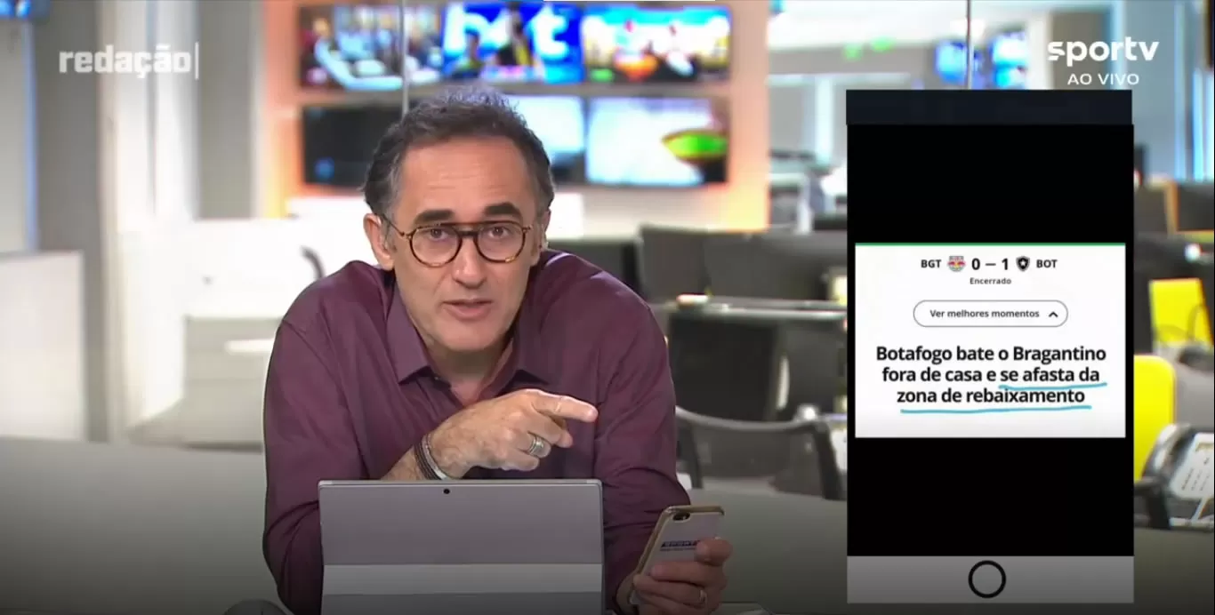 botafogo flamengo redacao sportv