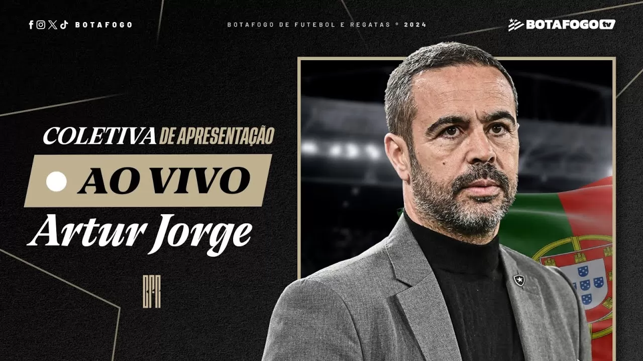 botafogo artur jorge apresentacao ao vivo