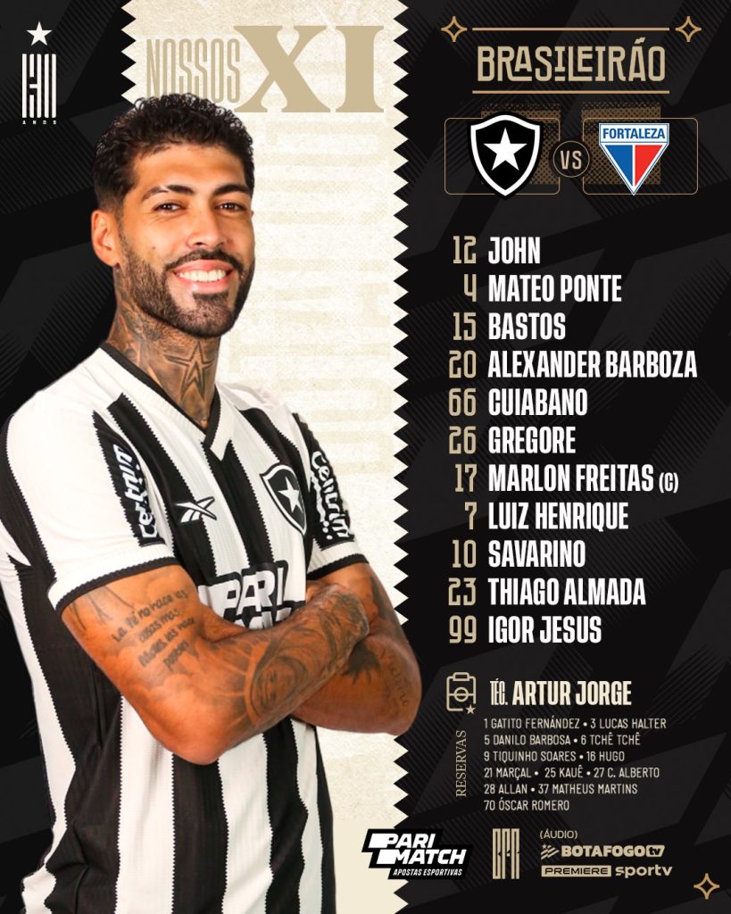 botafogo fortaleza escalacao oficial