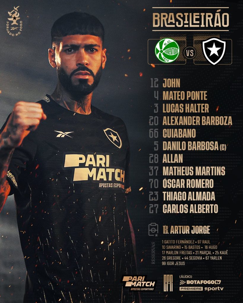 botafogo juventude escalacao oficial