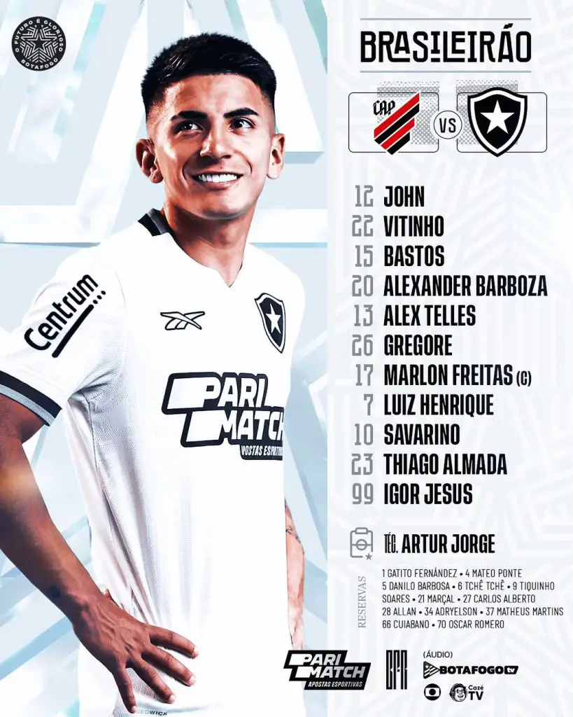 escalacao botafogo athletico-pr