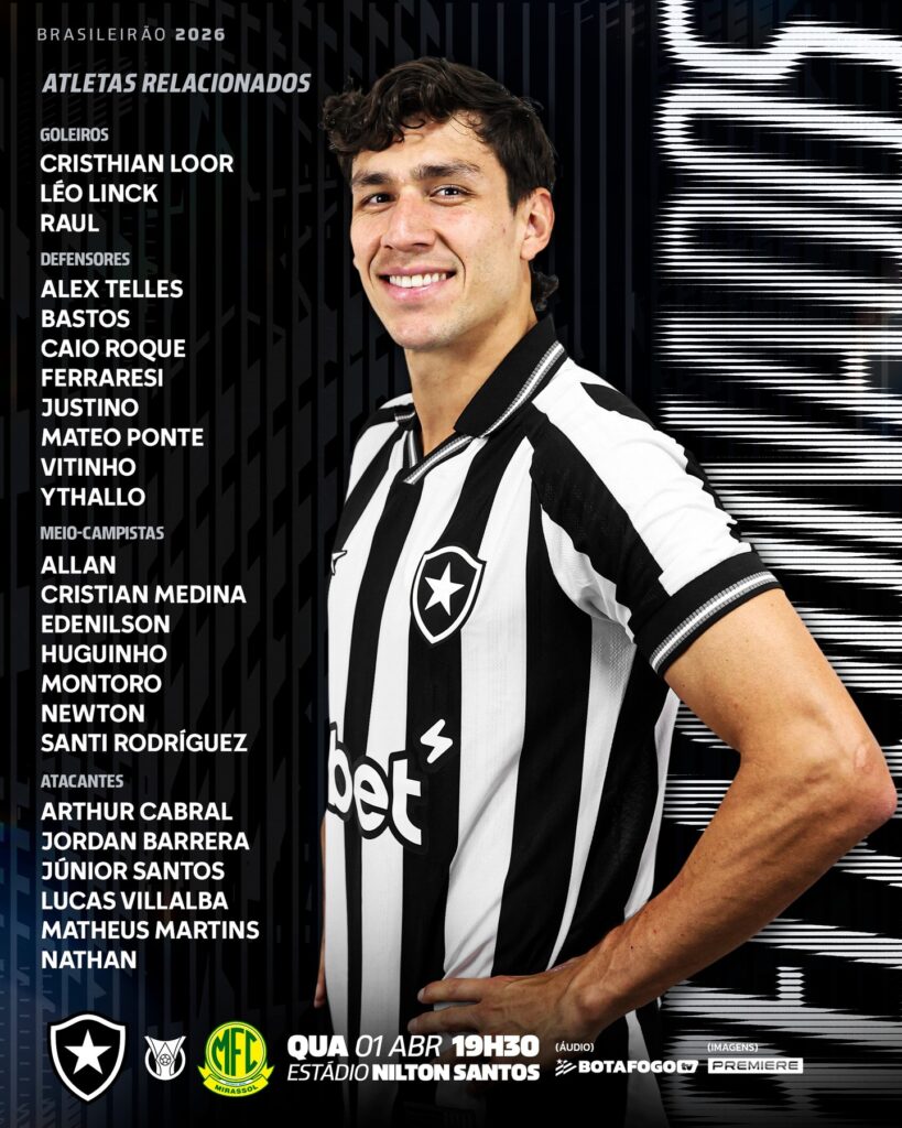 botafogo mirassol relacionados