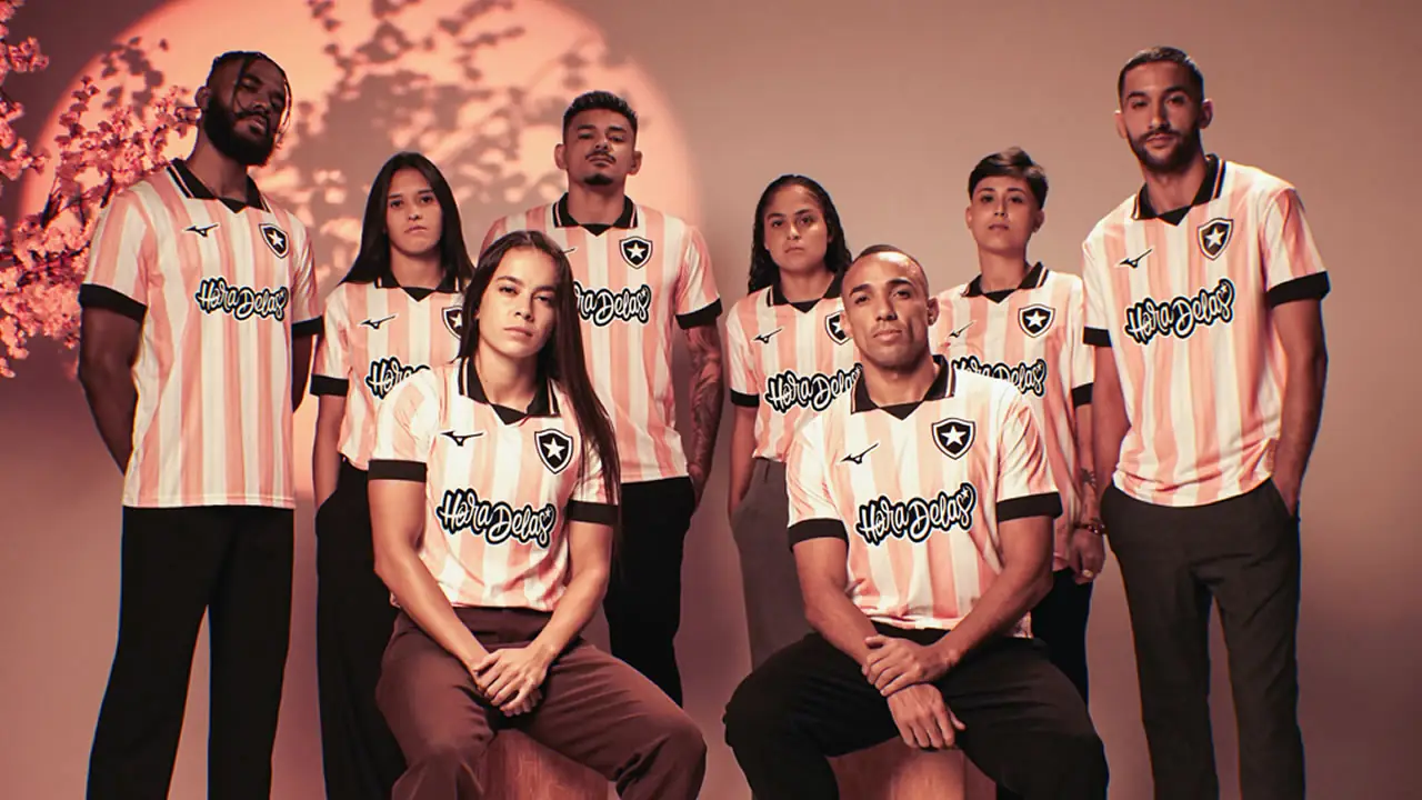 botafogo camisa rosa mizuno